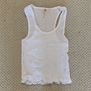 Cropped Tank with Ruffle Bottom